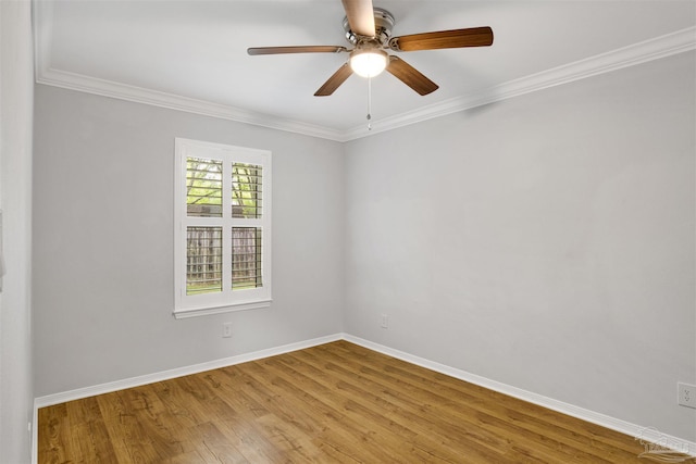 3108 Station Ct, Pensacola, FL 32504 - spare room with wood finished floors, crown molding, and ceiling fan
