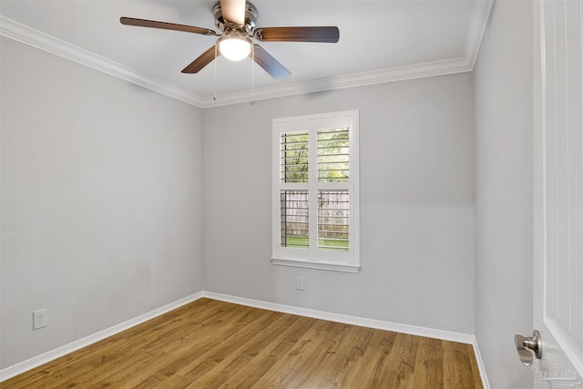 3108 Station Ct, Pensacola, FL 32504 - empty room featuring wood finished floors, crown molding, and ceiling fan