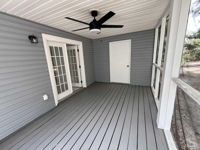 deck featuring ceiling fan