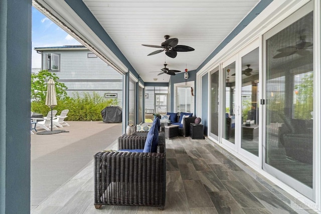 view of sunroom