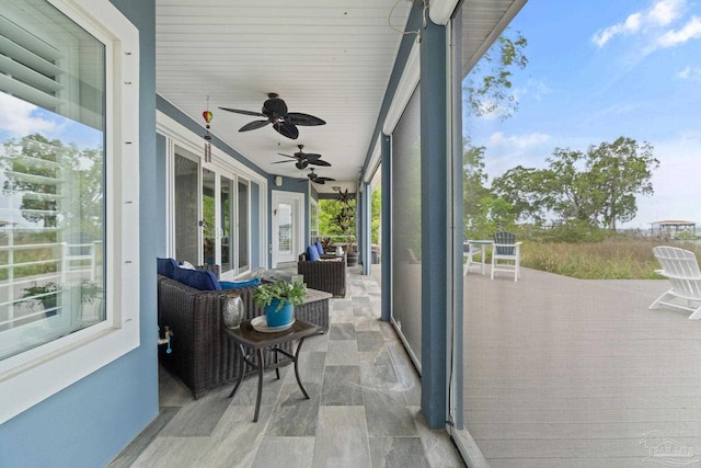 view of sunroom