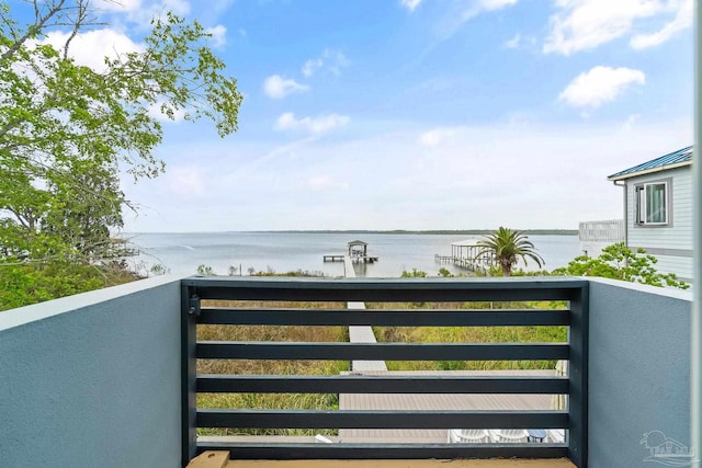 balcony with a water view