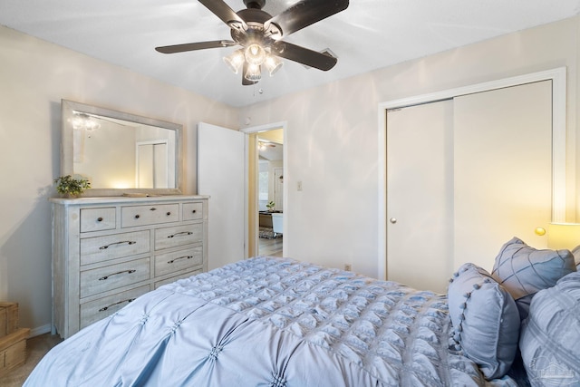 4701 Kitty Hawk Cir, Gulf Breeze, FL 32563 - bedroom featuring a closet and a ceiling fan