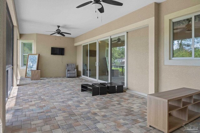 view of patio / terrace with ceiling fan