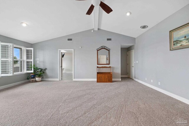 2950 Coral Strip Pkwy, Gulf Breeze, FL 32563 - unfurnished living room featuring ceiling fan, carpet floors, and baseboards