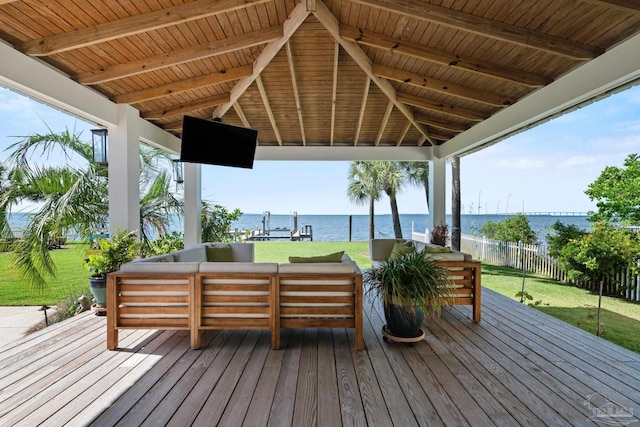 2950 Coral Strip Pkwy, Gulf Breeze, FL 32563 - wooden deck with outdoor lounge area