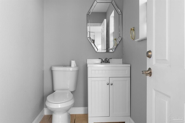 bathroom with vanity and tile patterned flooring