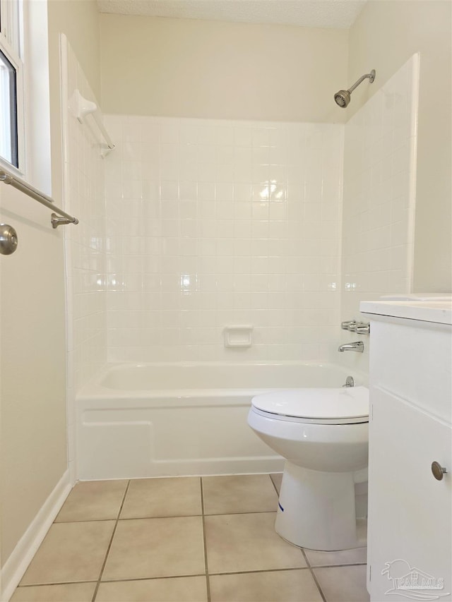 5666 Vestavia Ln, Pensacola, FL 32526 - bathroom with toilet, bathing tub / shower combination, baseboards, and tile patterned flooring
