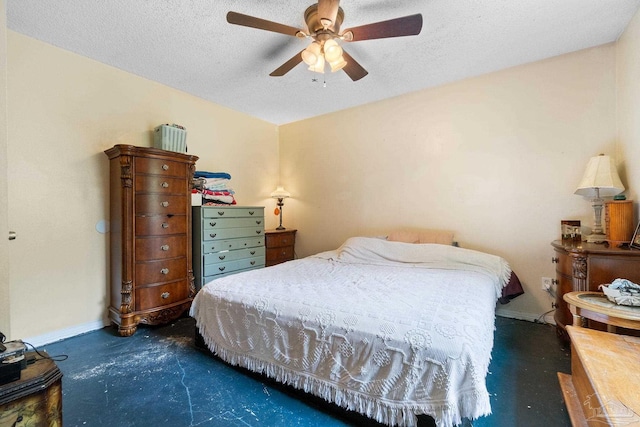 6555 Bellview Pines Pl, Pensacola, FL 32526 - carpeted bedroom featuring a textured ceiling, baseboards, and a ceiling fan