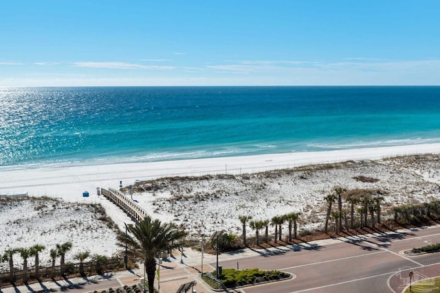 view of water feature featuring a view of the beach