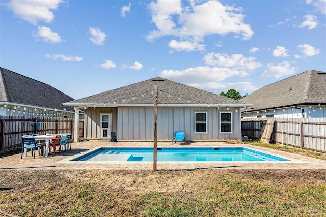 view of pool with a patio, a fenced backyard, and a fenced in pool