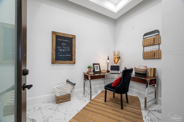 502 Deer Point Dr, Gulf Breeze, FL 32561 - office with marble look tiles and baseboards