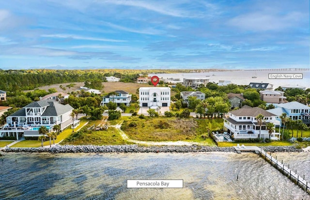 502 Deer Point Dr, Gulf Breeze, FL 32561 - aerial perspective of suburban area with a nearby body of water
