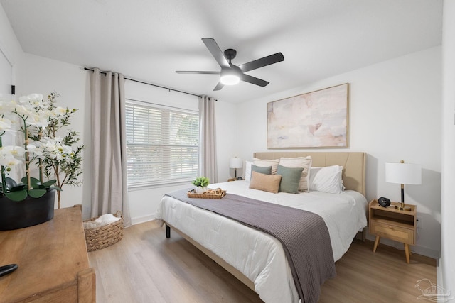 6216 Forest Pines Dr, Pensacola, FL 32526 - bedroom featuring light wood finished floors, baseboards, and a ceiling fan