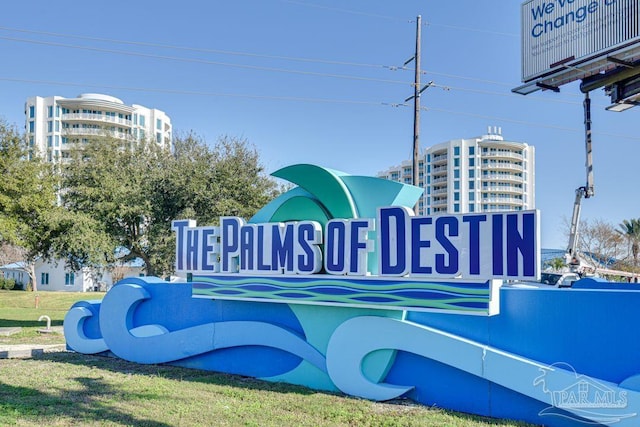 view of community sign