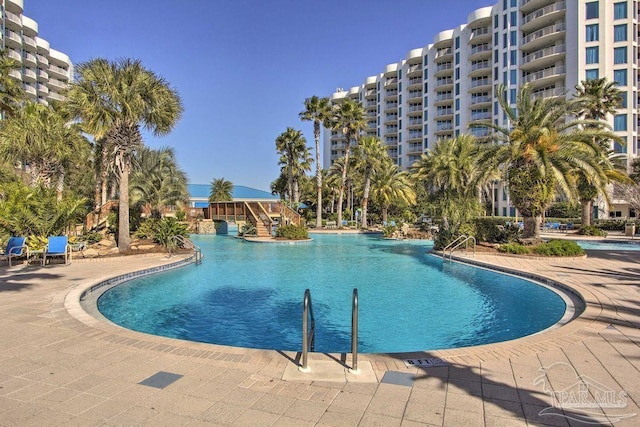 view of pool with a patio