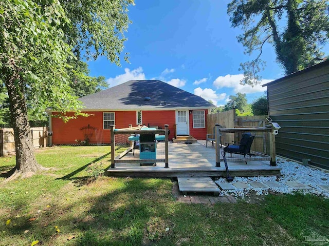 210 Mcrae St, Atmore, AL 36502 - rear view of house featuring a wooden deck