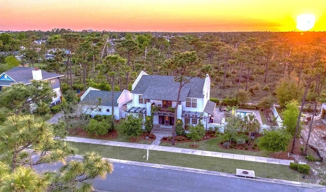 4979 Leeward Dr, Pensacola, FL 32507 - birds eye view of property with a wooded view