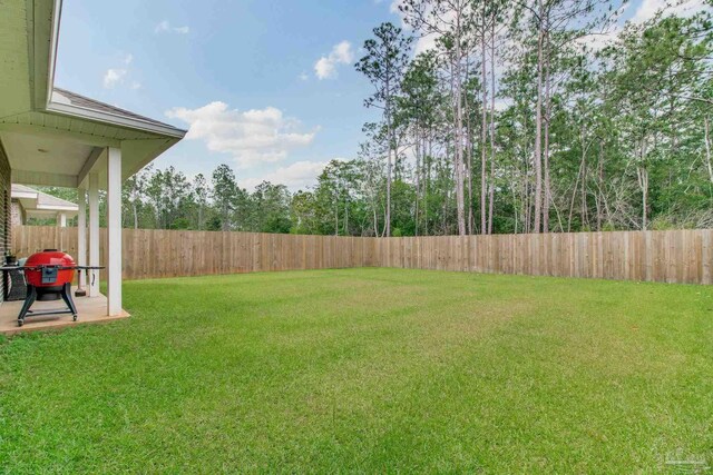 view of yard with a patio