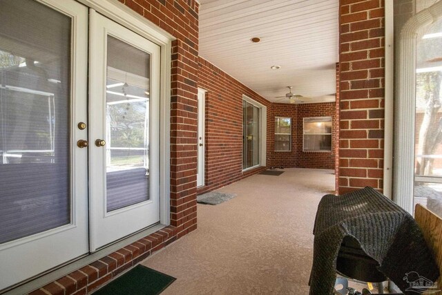 1126 Mary Kate Dr, Gulf Breeze, FL 32563 - sunroom / solarium featuring a wealth of natural light, a ceiling fan, and french doors