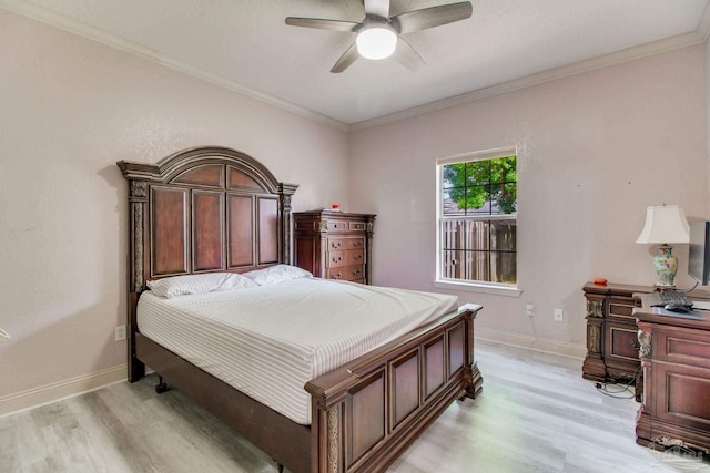 1126 Mary Kate Dr, Gulf Breeze, FL 32563 - bedroom featuring light wood-type flooring, baseboards, and ornamental molding