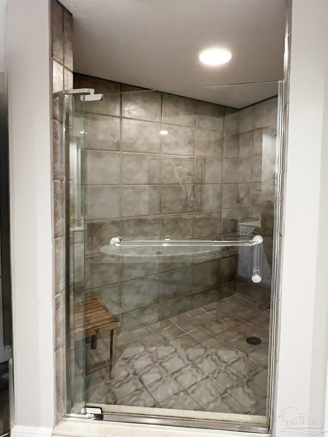 bathroom featuring walk in shower