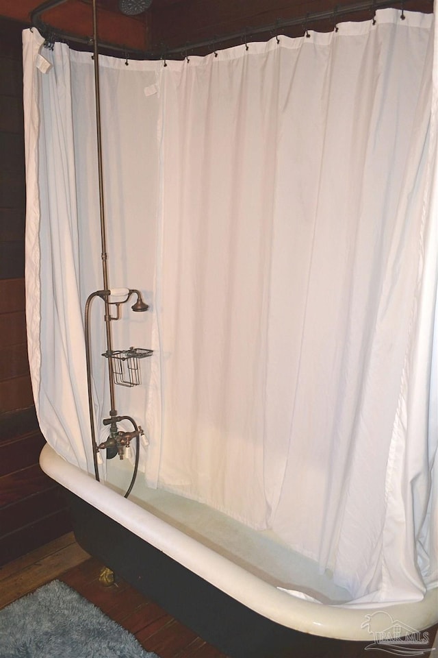 bathroom featuring hardwood / wood-style floors