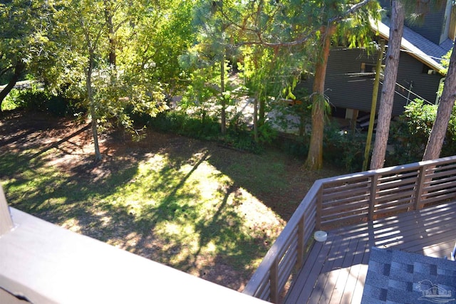 view of yard with a deck