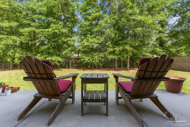 view of patio / terrace featuring a fenced backyard