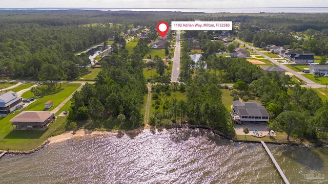 1192 Adrian Way, Milton, FL 32583 - aerial view of property's location featuring a forest and a nearby body of water