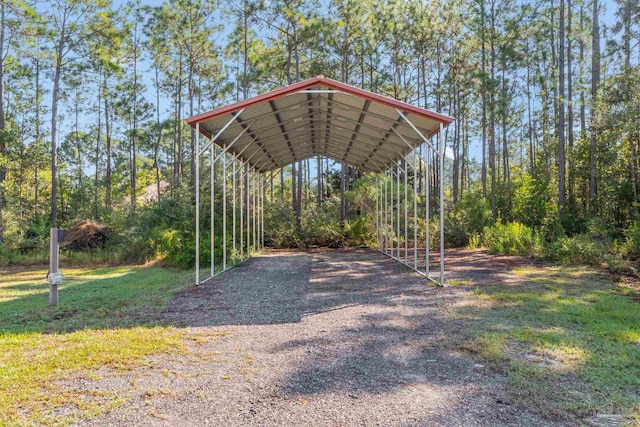 view of car parking featuring a carport