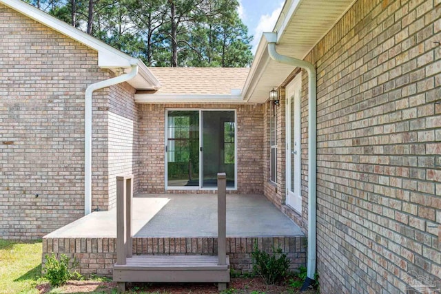 deck with a patio