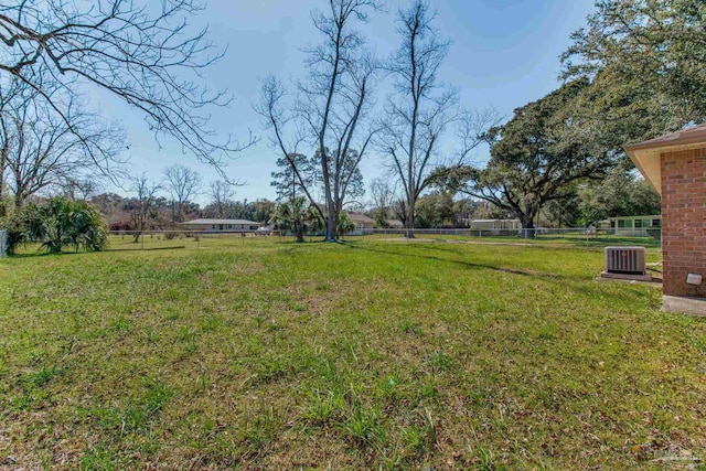 view of yard with fence