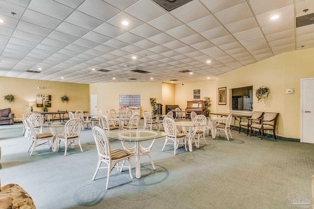 224 E Garden St Unit 236, Pensacola, FL 32502 - carpeted dining space with a paneled ceiling
