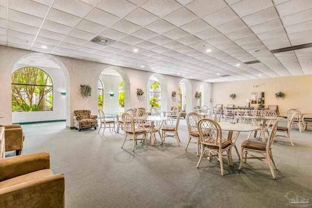 224 E Garden St Unit 236, Pensacola, FL 32502 - dining room with a paneled ceiling and carpet