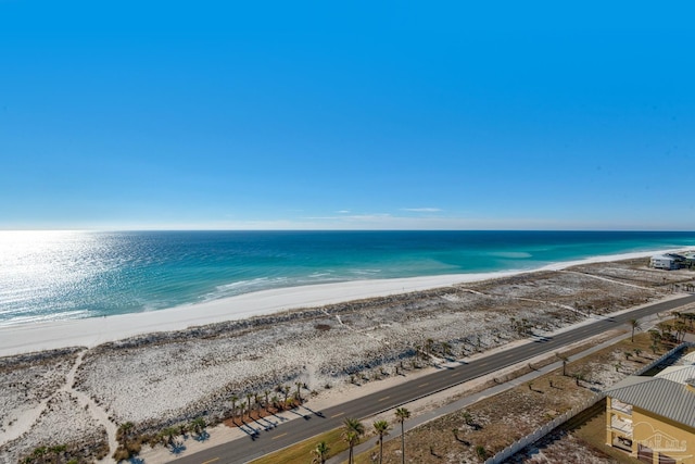 property view of water with a beach view