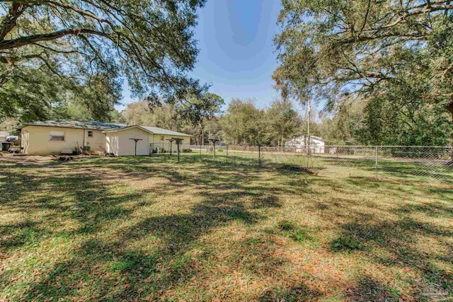 view of yard with fence