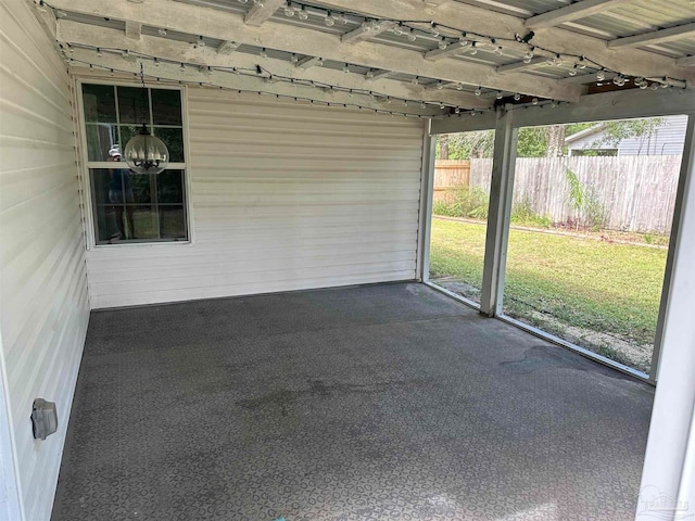 view of unfurnished sunroom