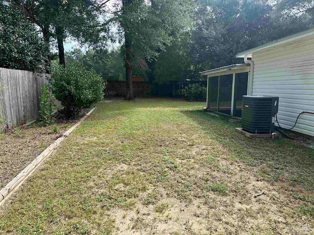 view of yard featuring cooling unit