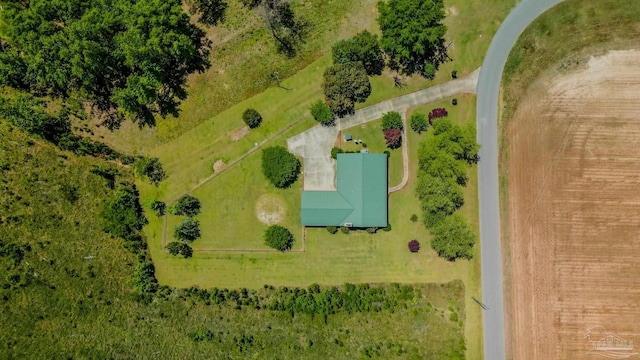 drone / aerial view featuring a rural view