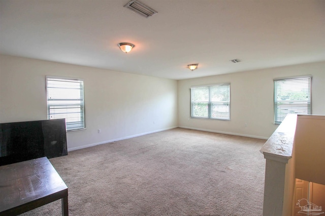 living room with carpet floors