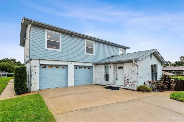 view of property with a garage