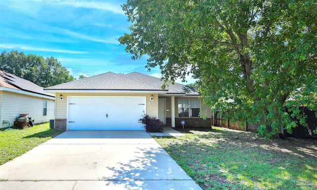 2608 Salamanca St, Navarre, FL 32566 - single story home featuring an attached garage, driveway, brick siding, and roof with shingles
