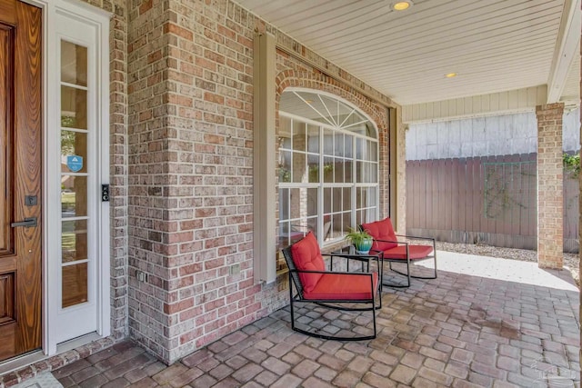 view of patio with a porch