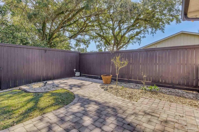 view of patio featuring a fenced backyard