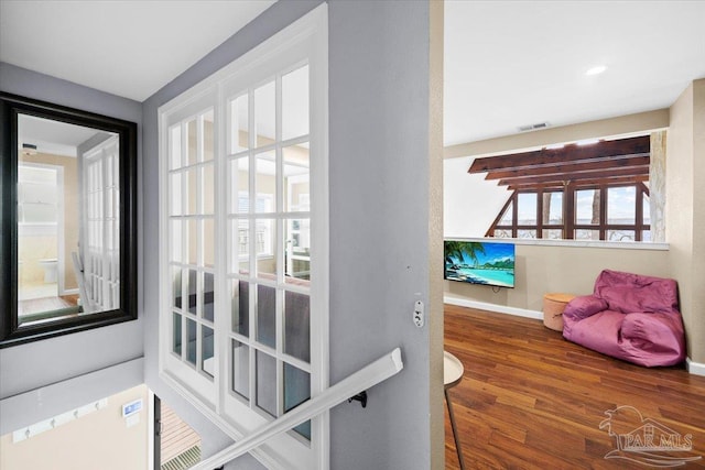 entryway featuring wood-type flooring