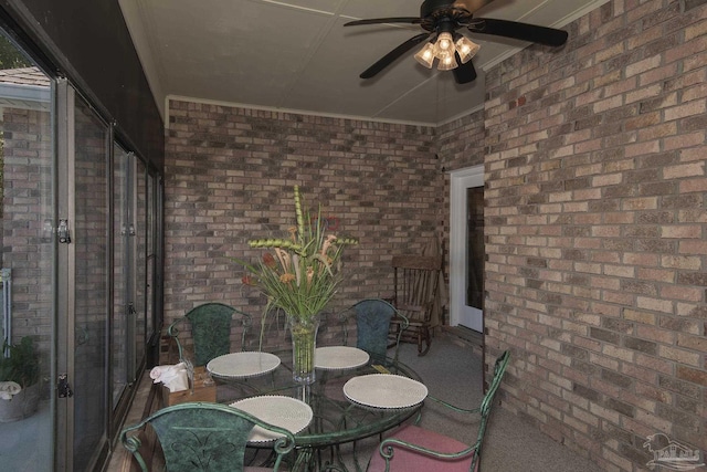 view of patio / terrace with ceiling fan