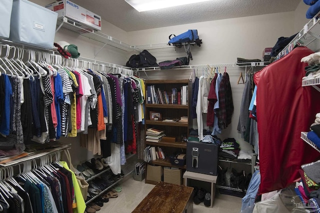 spacious closet with carpet floors