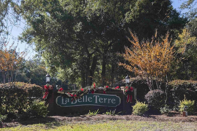 view of community sign