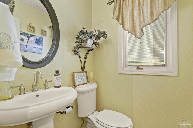 bathroom with sink and toilet